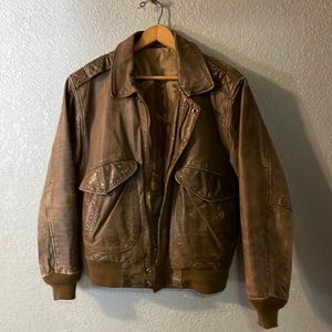 Leather comfortable classy bomber jacket